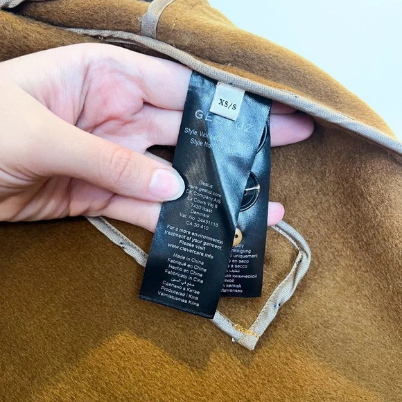 GESTUZ WolinaGZ Wool Blend Brown Felt Asymmetric Designer Trench Coat XS/S NWT - Picture 14 of 15